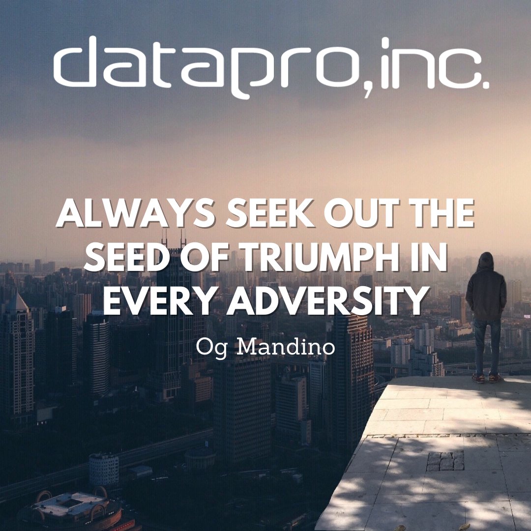 DataproIncMiami's tweet photo. Always seek out the seed of triumph in every adversity - Og Mandino

#DataproInc #motivation #tech #digitalbanking #innovation #corebanking https://t.co/MaVW2l5snz