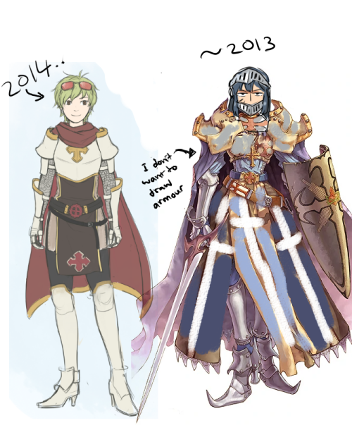 day 4 - initial designs... i didn't want to redraw the old designs :")initial designs vs current!