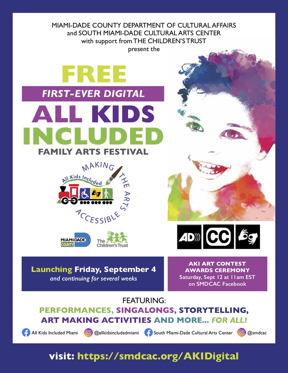 Struggling to get your kids into the school spirit? Don't miss the first-ever Digital All Kids Included Family Arts Festival (FREE VIRTUAL EVENT) - mailchi.mp/marlyq/allkids…