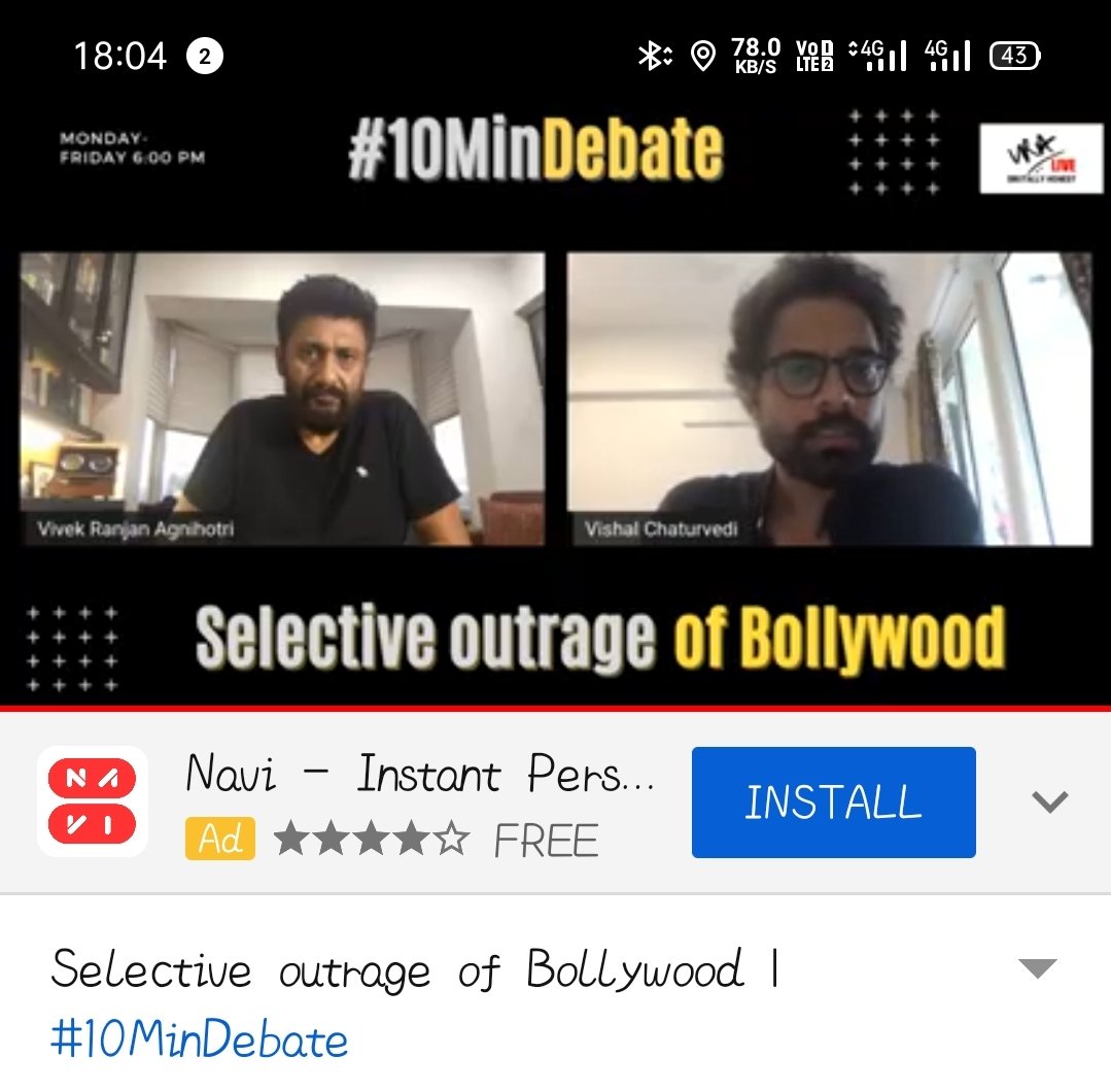 Sir Osam debate ....🙏
#10MinDebate selective outrage of bollywood.   👍
<a href="/vivekagnihotri/">Vivek Ranjan Agnihotri</a> ji. <a href="/filmervishal/">Dr. Vishal Chaturvedi #विष</a>