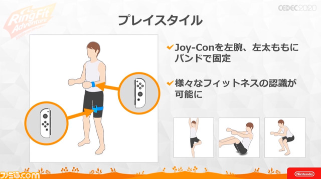 Then they decided to add one of the Joy-Cons to the leg, and one to the wrist in order to allow for different kinds of movements like yoga.Suddenly the game was running in the courses, and battles with training and running.