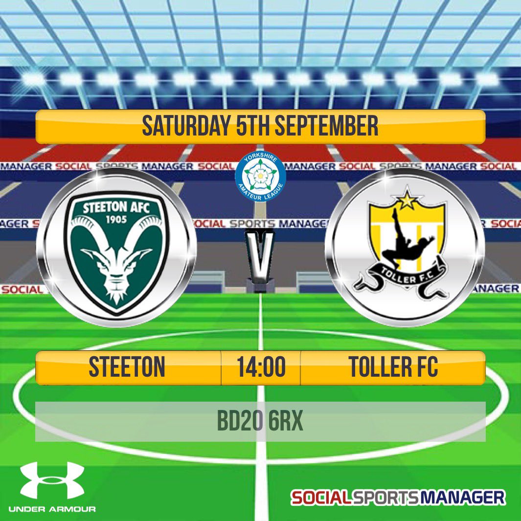 fc_toller's tweet photo. Tomorrow fixture against Steeton AFC will now take place at there home ground @14:00. BD20 6RX

The boys are ready to get out there after a good pre season and start strong.  Can the boys bring home 3 points? 

Come down and support the boys.

#TollerFC https://t.co/FkHVXUjFjB