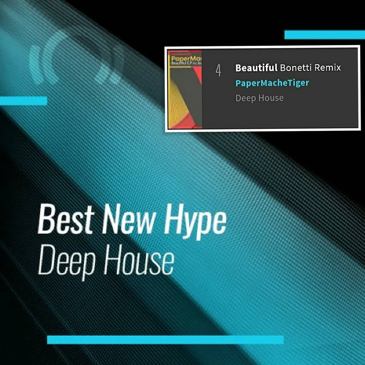 __Bonetti's tweet photo. 💿💥My remix to #PaperMacheTiger released on @inductionmuzic appears now in the 'Best New Hype Deep House' @beatport's list. [#4]

🛒Get your copy here: https://t.co/kTEBm09bgG https://t.co/qG6xKCU0Aa