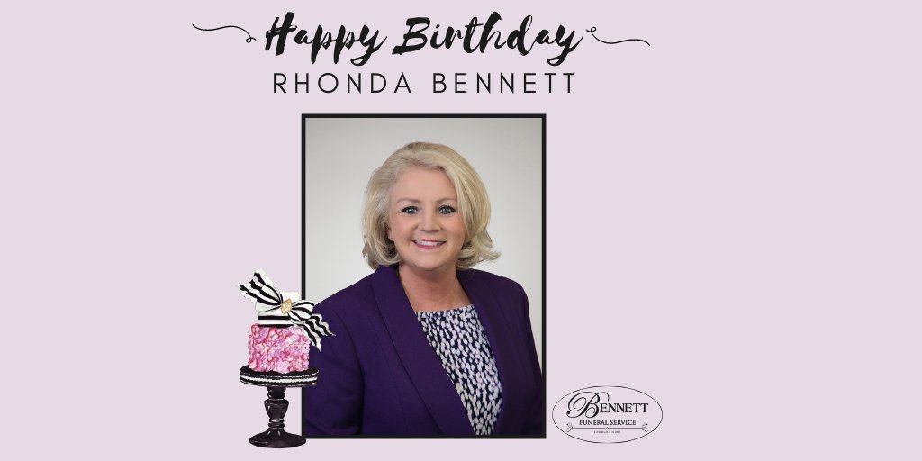BennettFuneral's tweet photo. Happy Birthday Rhonda Bennett!  Help us wish Rhonda a Happy Birthday!  Rhonda is the owner of Bennett Funeral Service.  #BennettFuneralService https://t.co/OH56KnWZmQ