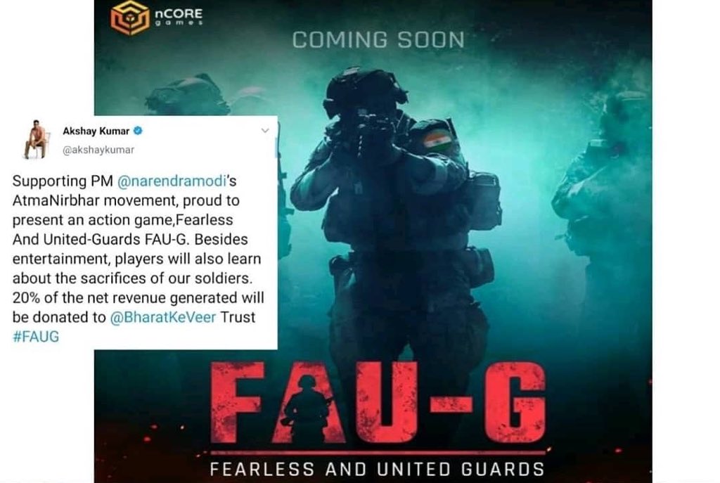 Ayushsinha09's tweet photo. After PUBG Ban  @akshaykumar launching his New game FAU-G out of this game 20% credit will be donated to #IndianArmy feeling proud of AKSHAY KUMAR that he is doing such a good thing for #ARMYOFINDIA 💪🇮🇳 https://t.co/kgkj1fx0Ag