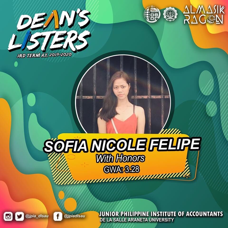 jpia_dlsau's tweet photo. Congratulations, JPIAns, Keep striving future CPAs!
#3RDTRMDLS
#DEANSLISTER
#ACHIEVERS
#ACADEMICEXCELLENCE
#LASALLIANSDLSAU
#DLSAU
#ANIMO
#JPIADLSAU
#ALMASIKRAGON https://t.co/erkQdhNC7U