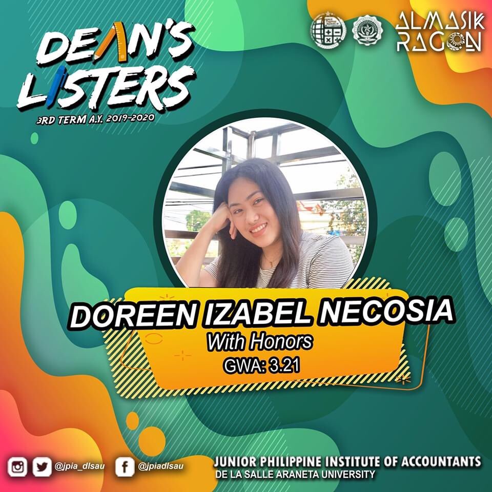 jpia_dlsau's tweet photo. Congratulations, JPIAns, Keep striving future CPAs!
#3RDTRMDLS
#DEANSLISTER
#ACHIEVERS
#ACADEMICEXCELLENCE
#LASALLIANSDLSAU
#DLSAU
#ANIMO
#JPIADLSAU
#ALMASIKRAGON https://t.co/erkQdhNC7U