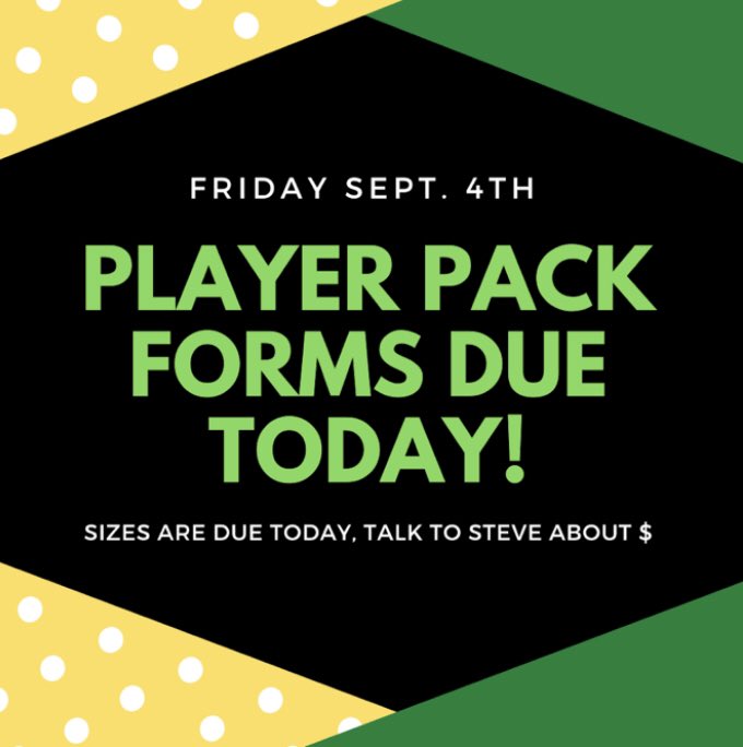 FlyersGirlsFH's tweet photo. Sizes MUST be turned in today, talk to Steve about payment options if needed! https://t.co/OxECh922Tt