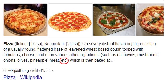 I believe the whole fruits on Pizza debate started from the different interpretations of the term "etc"