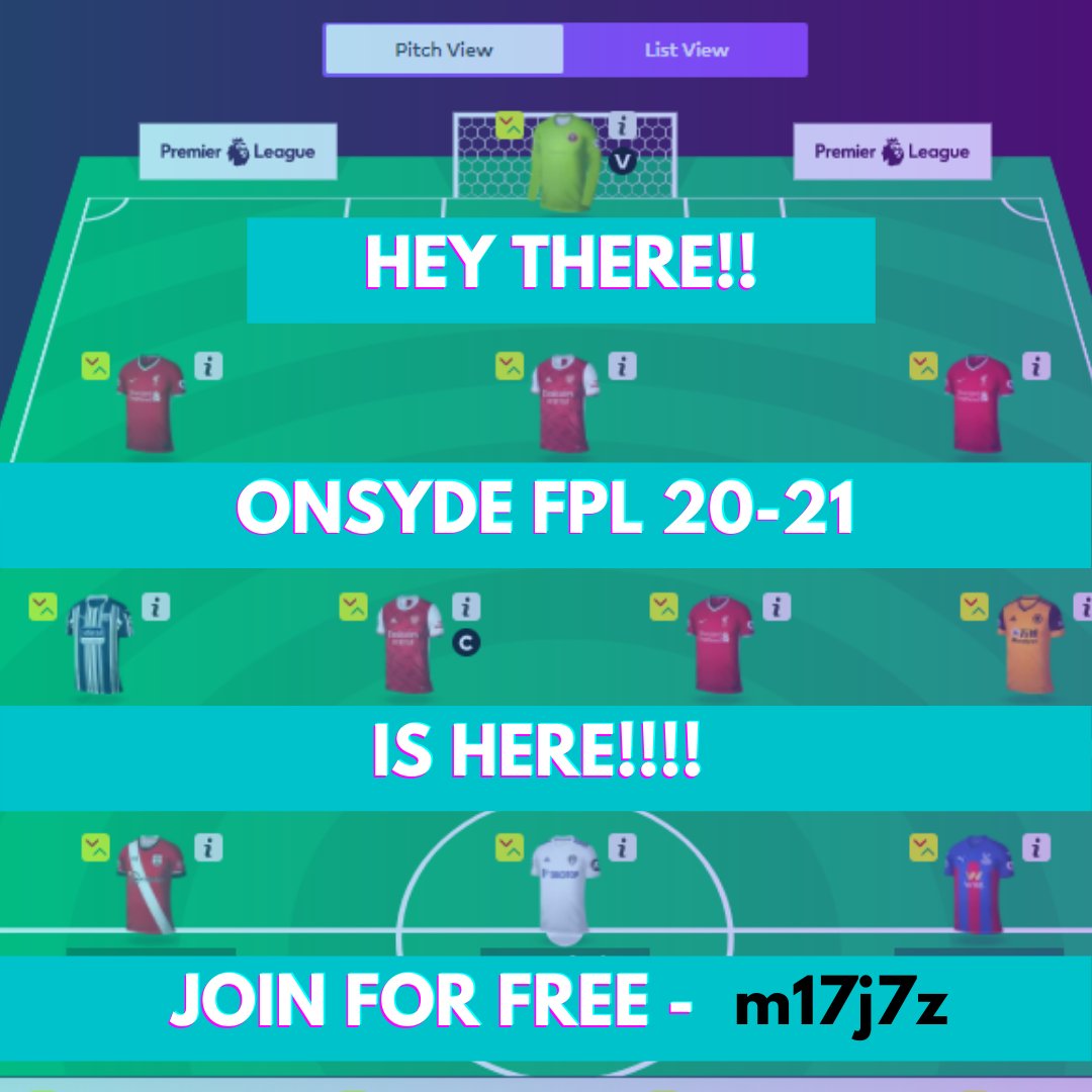 getonsyde's tweet photo. π¨FPL ALERTπ¨ ONSYDE FPL β½π₯
π2020-21 IS HERE πβ½οΈβ½οΈβ½οΈ
FREE ENTRY AND PRIZESπ° FOR TOP 5 π
WINNERS (Details later)
Code - m17j7z
π¨ Prizes only for participants based in India
#getonsyde #staytuned #fpl #fantasypremierleague #fantasyfootball #fpl2019 #fplcontest https://t.co/Fe5jheCobK