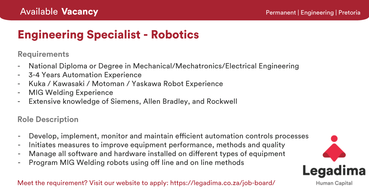 LegadimaHC's tweet photo. Do you meet the requirements? Apply here: https://t.co/la7FB82x9E

#JobSeekersSA #JobAdviceSA #jobseekers #Followforjobs #Jobs #unemployment #jobseekerwednesday https://t.co/NNjkyQbWof