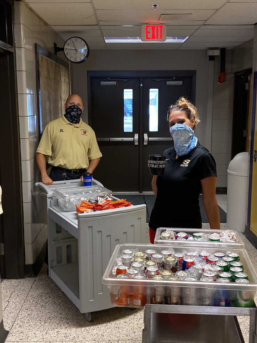 Admin team celebrating our awesome staff for a great first week. Caffeine and chocolate is needed. #wcpsmd #edchat <a href="/SmithsburgHigh/">@Smithsburg High School</a>
