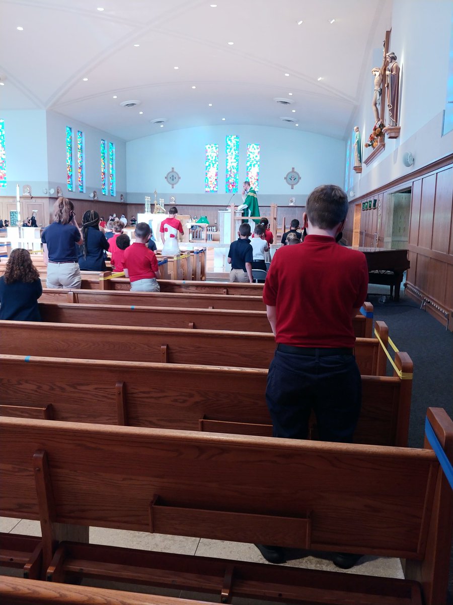 SaintsICS's tweet photo. Back together for a school Mass. God is so very good https://t.co/FrWa0Eqadg