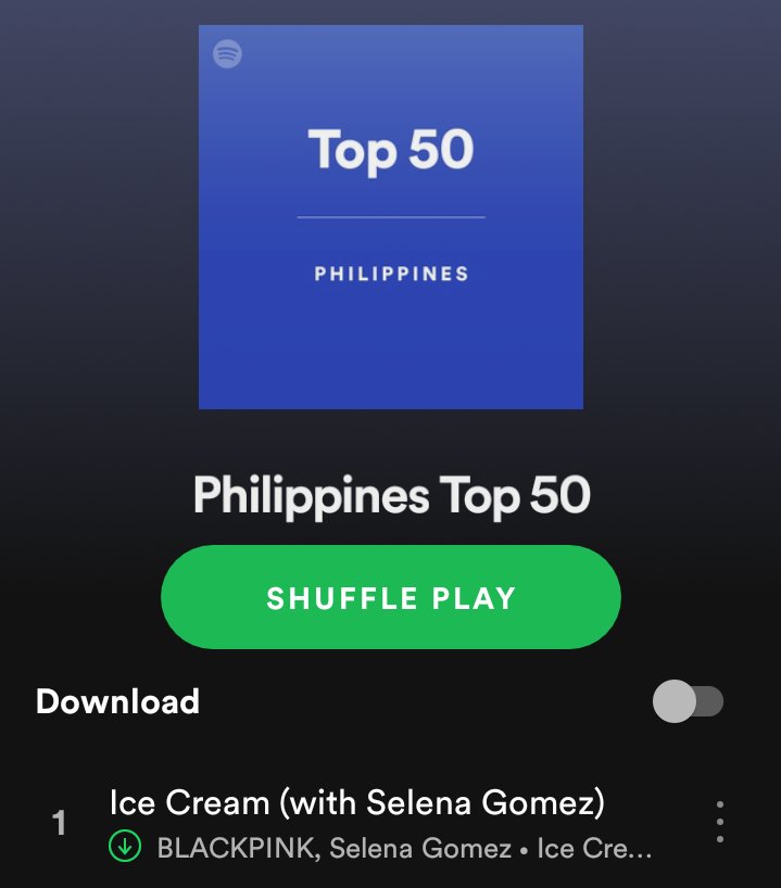 BLACKPINK_PH's tweet photo. 'Ice Cream' is still at #1 on Spotify Philippines in 7 consecutive days! 

FILO-BLINKS MALAKAS! 🍦💗

Keep on streaming~
🔗https://t.co/O1EeOSCcQ9

@ygofficialblink @BLACKPINK #BLACKPINK #블랙핑크 #ROSÉ #로제 #LISA #리사 #JISOO #지수 #JENNIE #제니 https://t.co/F7uv52owvg