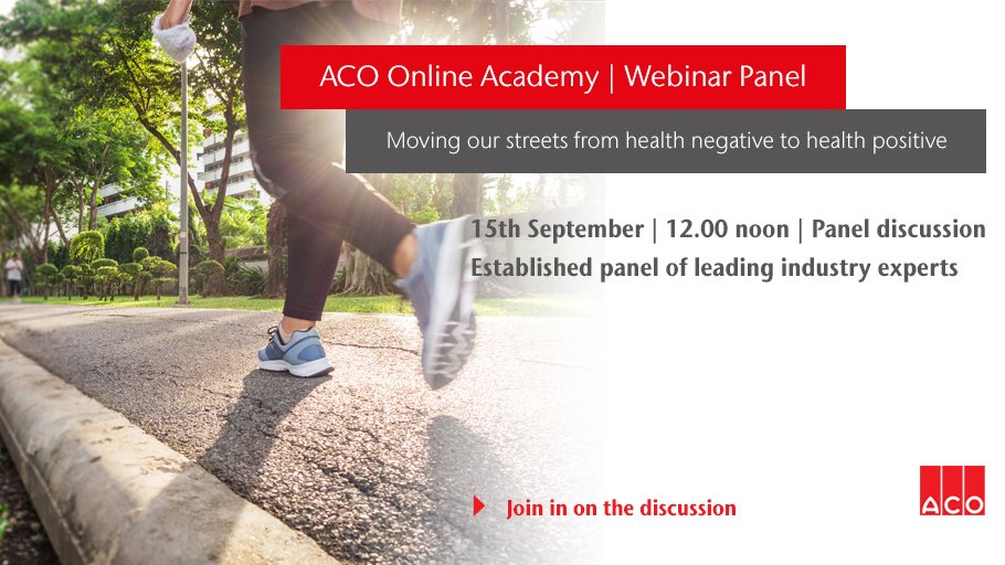 How can changes to our infrastructure lead to more health conscious and environmentally considerate streets? Join us on the 15th September at 12 noon, and hear from <a href="/RobinNicholso14/">Robin Nicholson</a> <a href="/G_reen_I_Joe/">Joe Clancy</a> <a href="/UDGUrbanUpdate/">Urban Design Group</a> <a href="/ianapharri/">Ian Titherington</a> REGISTER TODAY: aco.co.uk/health-positiv…