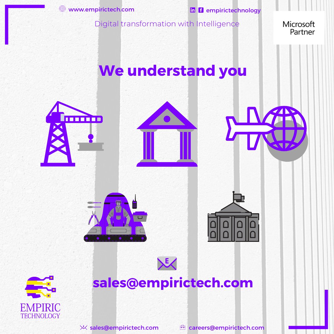 empirictech's tweet photo. We truly understand the unique needs of your industry!!!

🟣 Reach out to our team sales@empirictech.com

#Industry #IndustryTrends #Vertical #Knowledge #BestPractices #technology #ERP #CRM #businessapplications #Dynamics365 #D365 #changemanagement #DigitalTransformation #Disrupt https://t.co/rTqAJO56rc