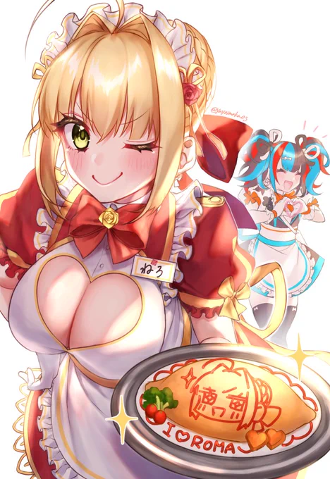 メイド喫茶風

「余の特製オムライスだぞ♡」#FateGO #FGO 