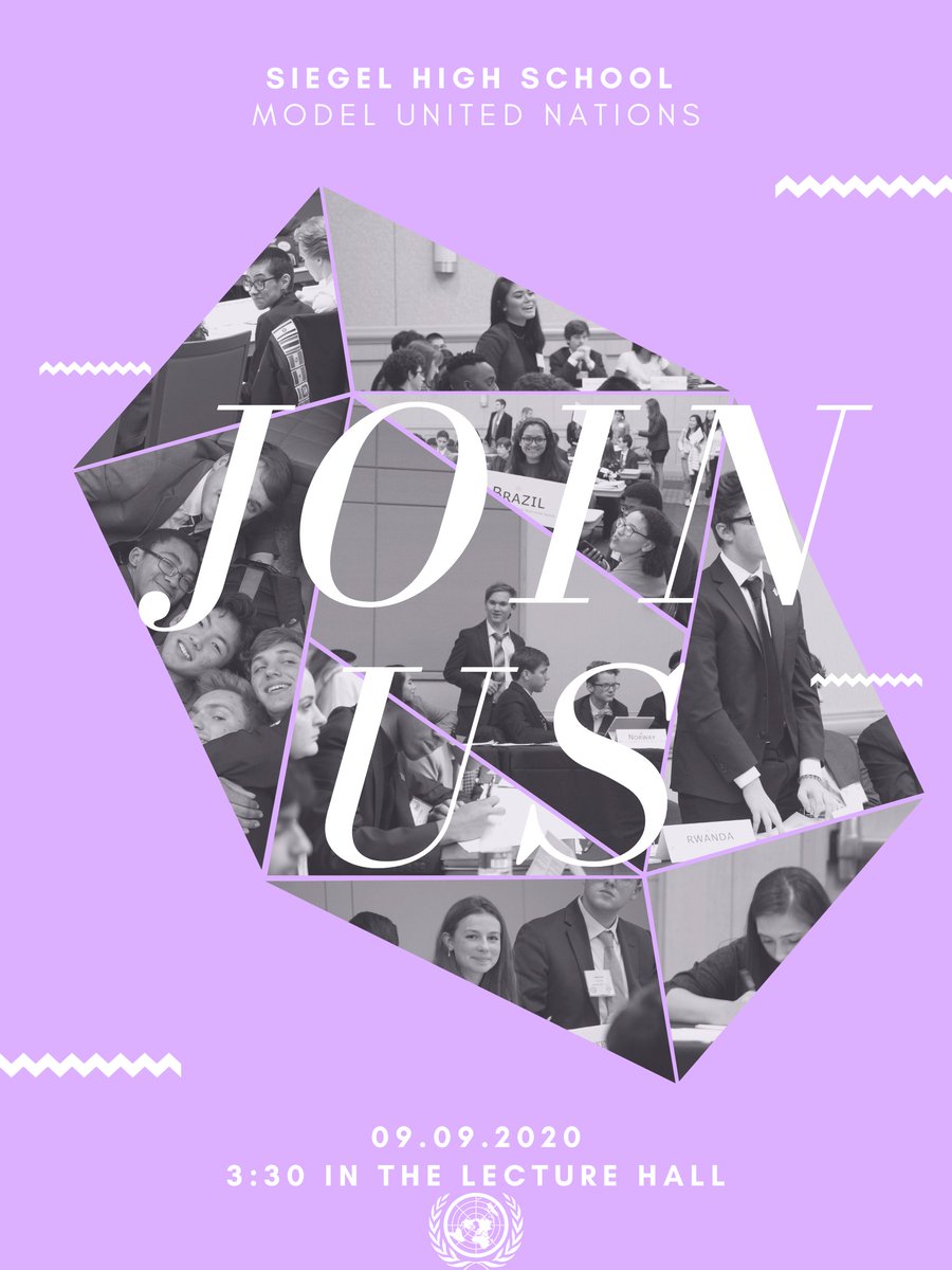 If you missed the Model United Nations meeting this week, come to Interest Meeting #2 this Wednesday 9/9 @ 3:30pm in the Lecture Hall! <a href="/SiegelHighStars/">Siegel High School</a>