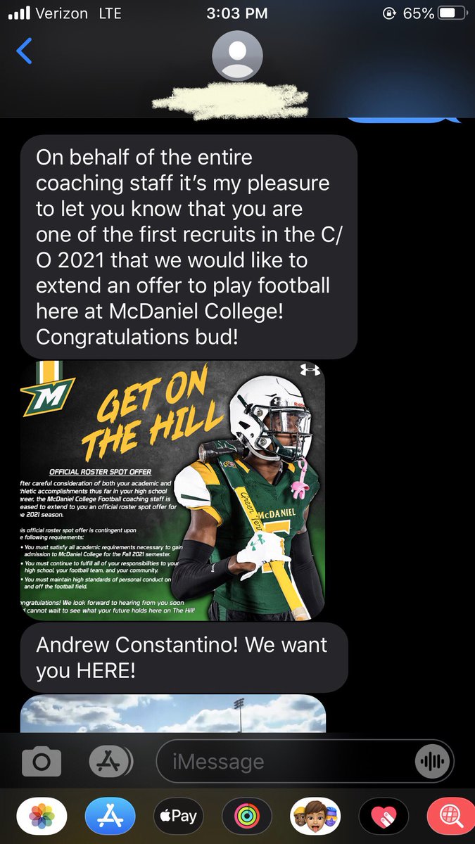andrew_con99's tweet photo. Thankful for an opportunity to play at Mcdaniel college 🙏🏽 @McDanielFBall  @Coach_Amakihe https://t.co/Fu8wiiX993