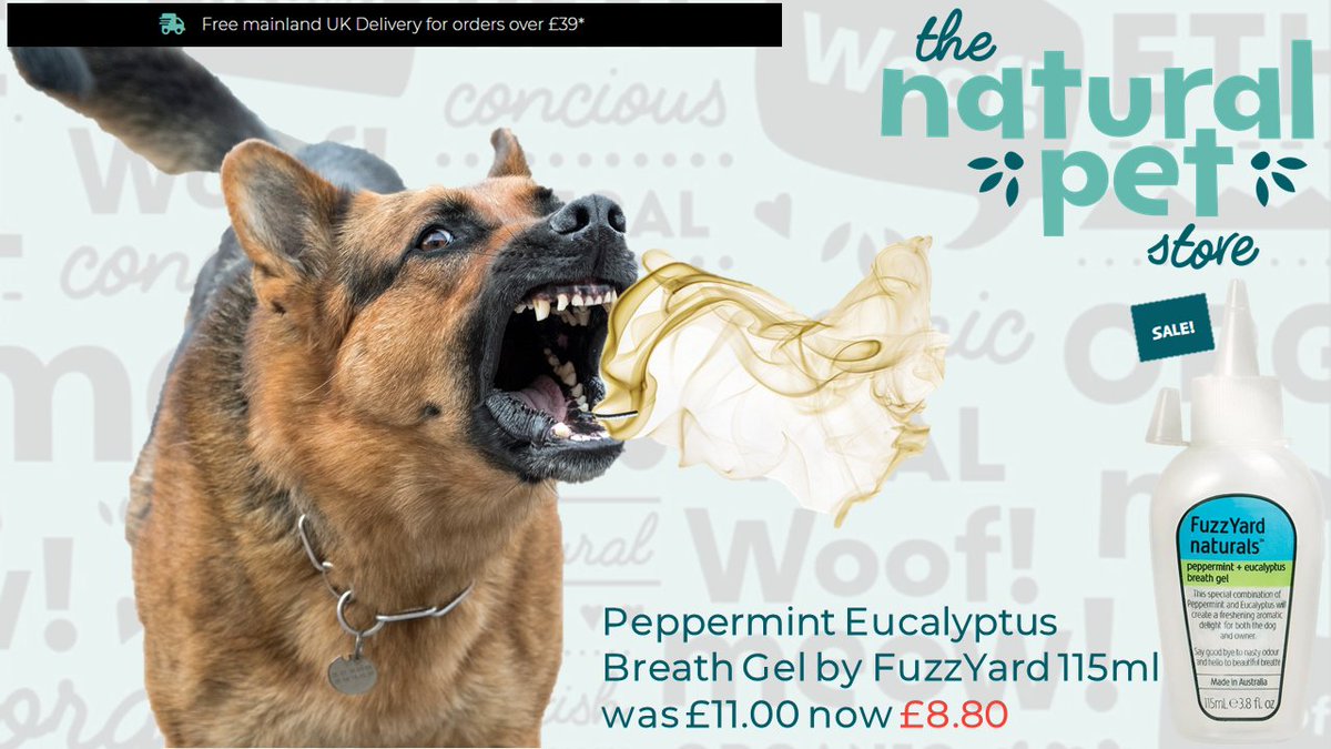 We all like doggie kisses right? 

Does your pooch have bad breath? We can help with this  Peppermint &amp; Eucalyptus Breath Gel by <a href="/FuzzYard/">FuzzYard</a>.

It is also currently on offer at #thenaturalpetstore you can find it right here. thenaturalpetstore.co.uk/shop/peppermin…