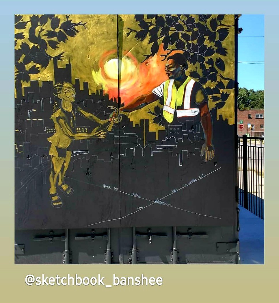 MASKchicago_'s tweet photo. #KatherineCavanaugh aka #SketchbookBanshee & #Nico are making some amazing art on the #MASKBlockAcademy & Micro Community Center on #75thAndStewart.
Thank you for this grant @ncjwcns National Council of Jewish Women Chicago North Shore Section!
@TamarManasseh @MASKchicago_ https://t.co/3IHJDpNOdf