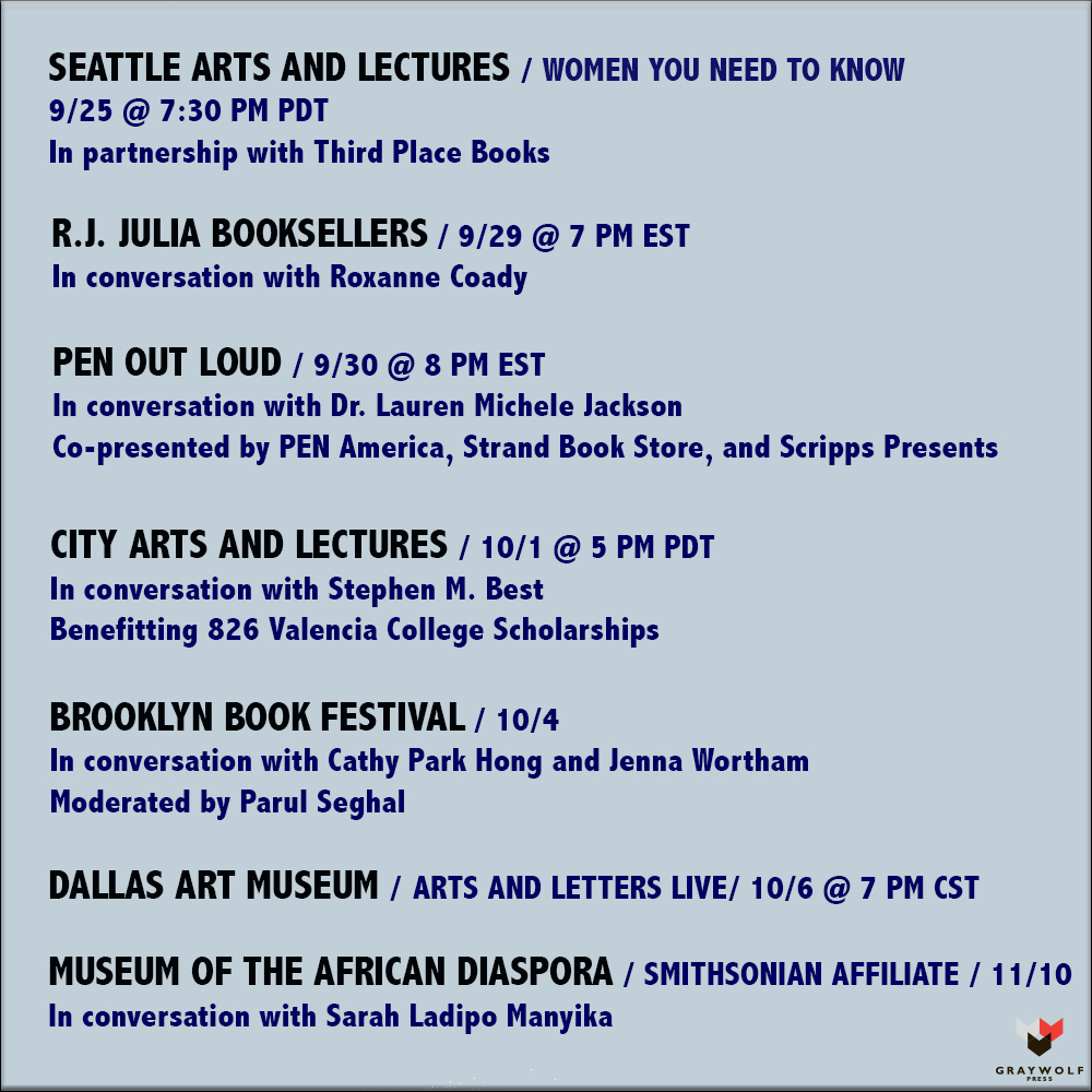GraywolfPress's tweet photo. 🎉 Announcing Claudia Rankine's virtual tour for JUST US: An American Conversation! 🎉 For full details, visit https://t.co/iF9NFzjGyJ https://t.co/lTKaSs0hRj