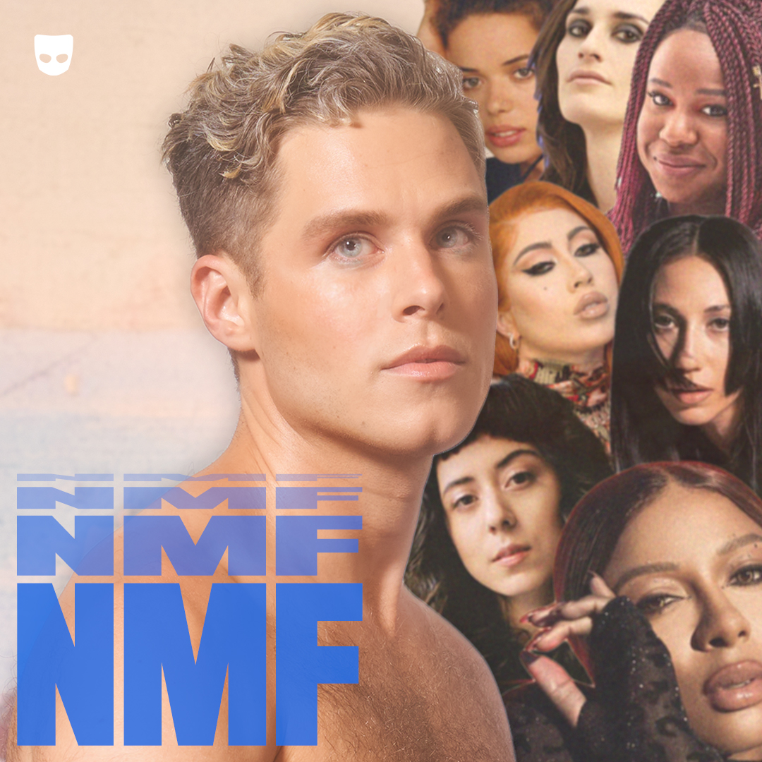 Grindr's tweet photo. "this EP was about examining the roots of my queer dread through a digestible, pop lens..." artist @Hen_Music curated our #NMF playlist this week around the release of his EP “The Velvet Rage” titled after the seminal book @velvetrage 🌈📚 listen now: https://t.co/XA3weM5Rxs https://t.co/qdu8JJsoFE