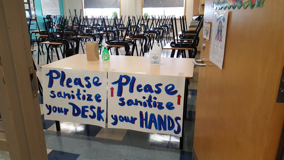 MsStew_HRCE's tweet photo. Ready to welcome Warriors back on Tuesday! #helloSeptember #covidclassroom @HalifaxWestHS @WestStudentGov https://t.co/MxfjkXaRmM
