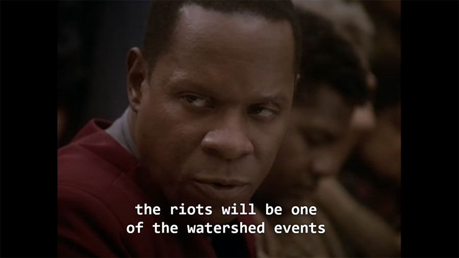The thing I always come back to is that the hope DS9 gave people living in 2024 was a riot, and they told us that without that uprising here in the U.S., there was no hope for the future. They told us the Trek world we knew & loved couldn't exist without a rebellion in our time.