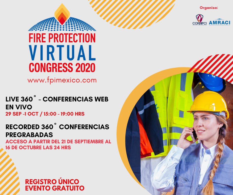 conapci's tweet photo. 🚨 Apertura de registro #FireProtectionVirtualCongress. Registrate aquí https://t.co/bCK4QxfNHj
Recuerda que con tu registro tendrás acceso a las dos modalidades #LIVE360º 29 sep -1 oct / 15:00 - 19:00 hrs y #RECORDED360º Acceso a partir del 21 de sep -16 oct / 24hrs https://t.co/WyfX83Tiqn
