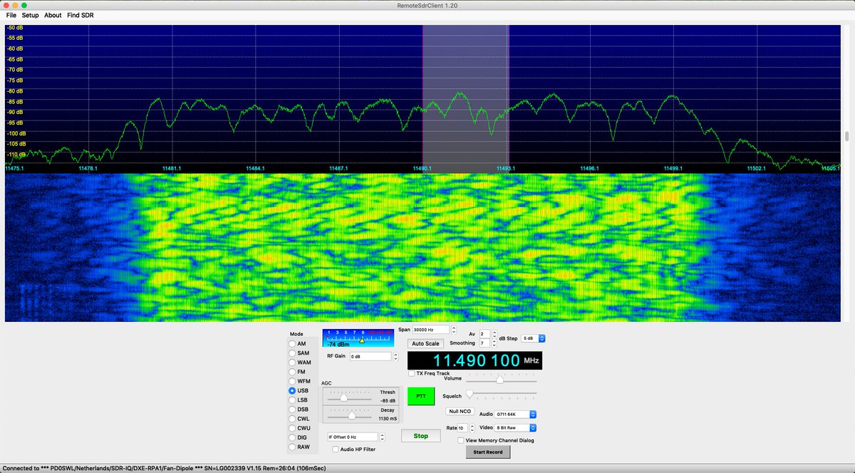 PD0SWL's tweet photo. OTHR selective fading      #hamradio  #SDR  #SDRAnywhere  #RFSpace https://t.co/0b1DyQVST6