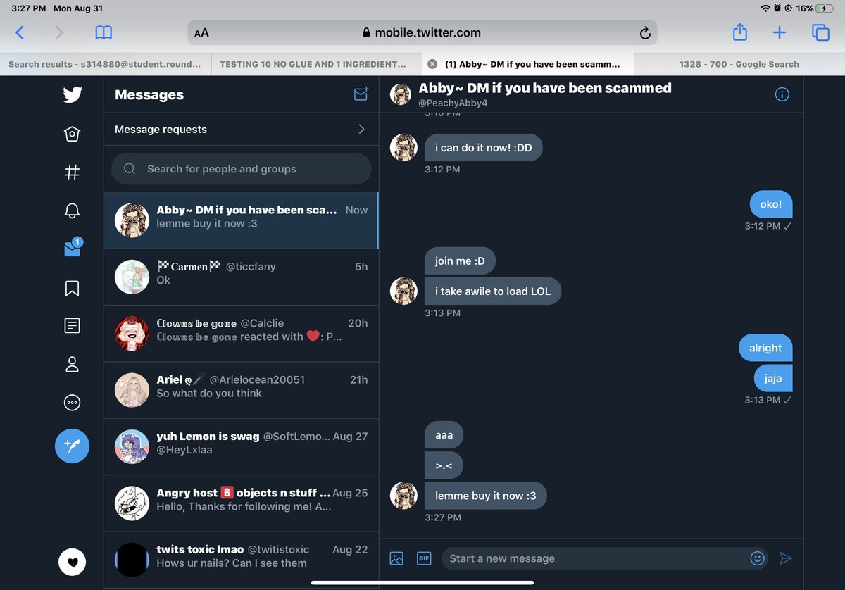 SoftLemons's tweet photo. @PotatoSquid10 @MissUsako I deleted it bc i don’t wanna get banned since it was crosstrading but here it is I also have a video of it she scammed me on my alt account @LemonJuiicce 
she told me she’ll give me items while I give her the halo and after she’ll give the robux and I’ll give her items back but- https://t.co/CM3ZIzNQH7