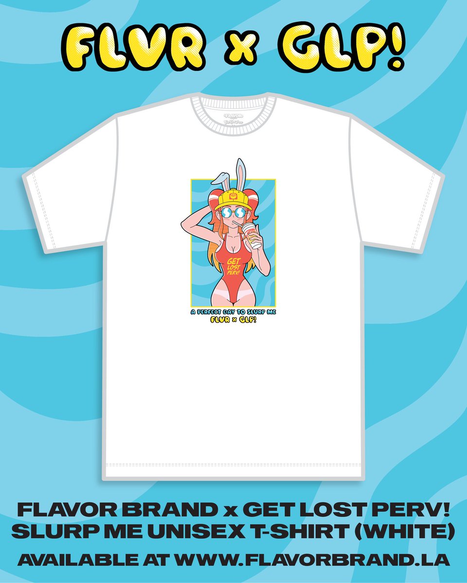 flavorbrand's tweet photo. For our latest collab, weโve joined forces with everyoneโs favorite lewd brand @GetLostPerv , featuring their bunny girl Sherri! T-shirts are available for preorder until the end of the month, only at https://t.co/sHS7PoqJ2Q
#flavorbrand #getlostperv #glp #clothing #streetwear https://t.co/dVnXQcIaiV