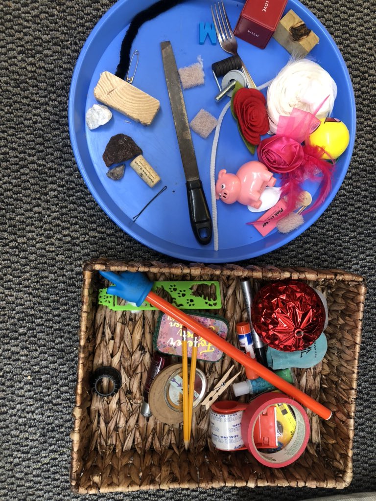 msmorrisAPE's tweet photo. My heart melted with validation when one child exclaimed “Mrs. Morris, Science was fun today! “ This week we have been classifying properties of matter by color, shape and hardness/ texture. Look at all the cool stuff! And Mr. Morris says I’m a hoarder. I think not! https://t.co/yxEed8FPnD