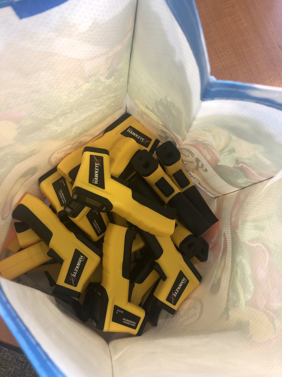 KnuthEric's tweet photo. A new definition of school supplies this year. A bag full of contact free thermometers. https://t.co/bzjdCnBIE8