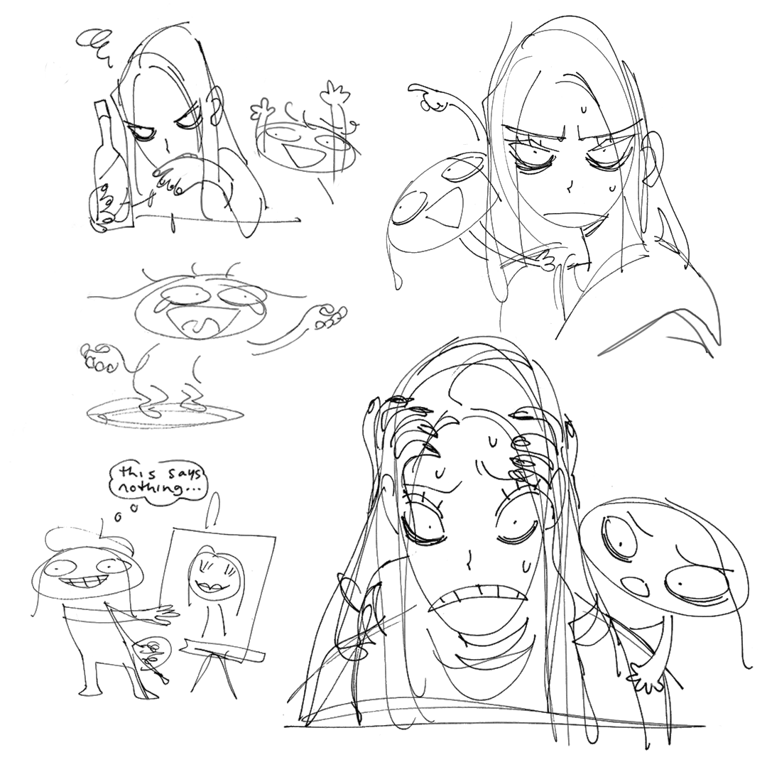 some diary drawings for a long comic about unlearning psychological abuse 