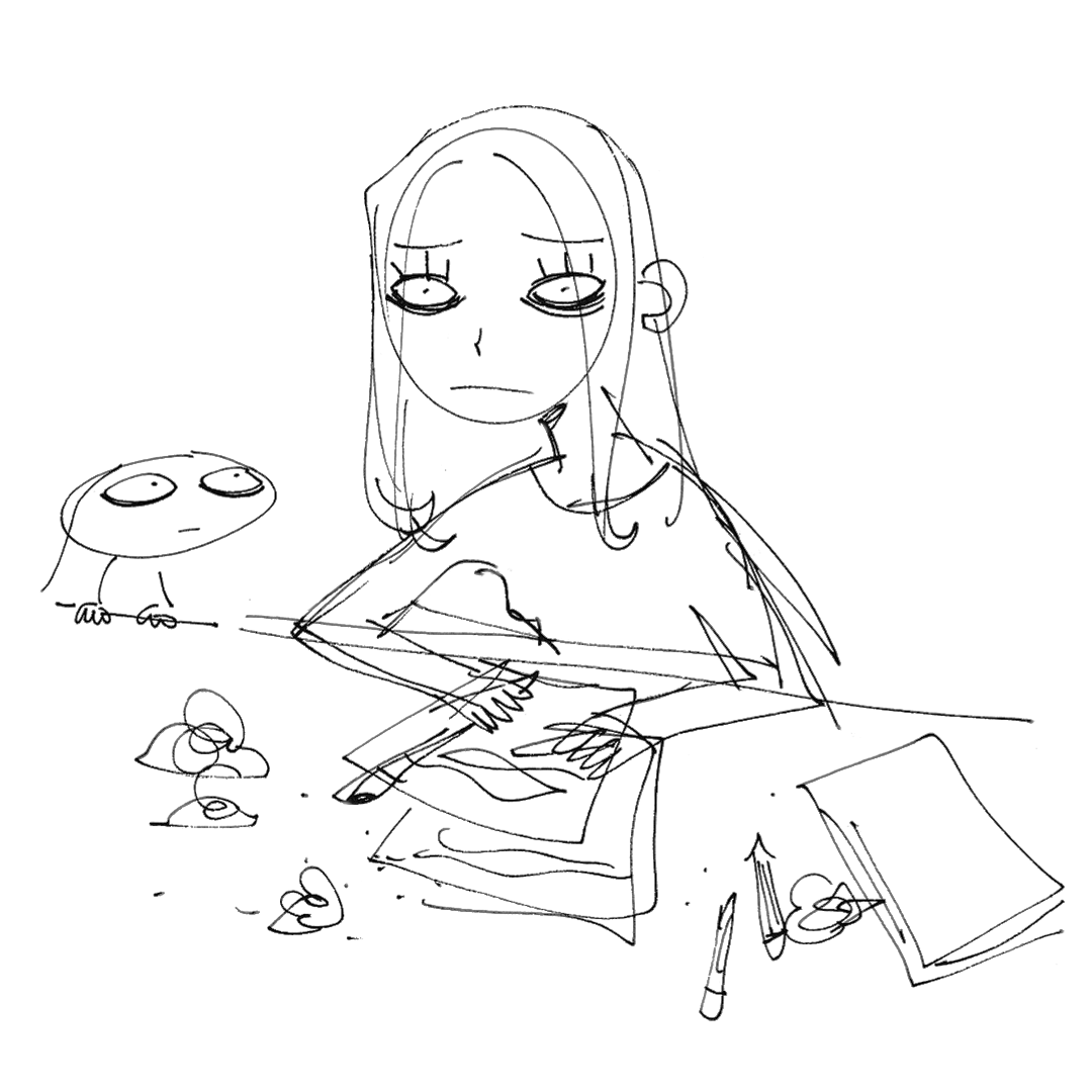 some diary drawings for a long comic about unlearning psychological abuse 