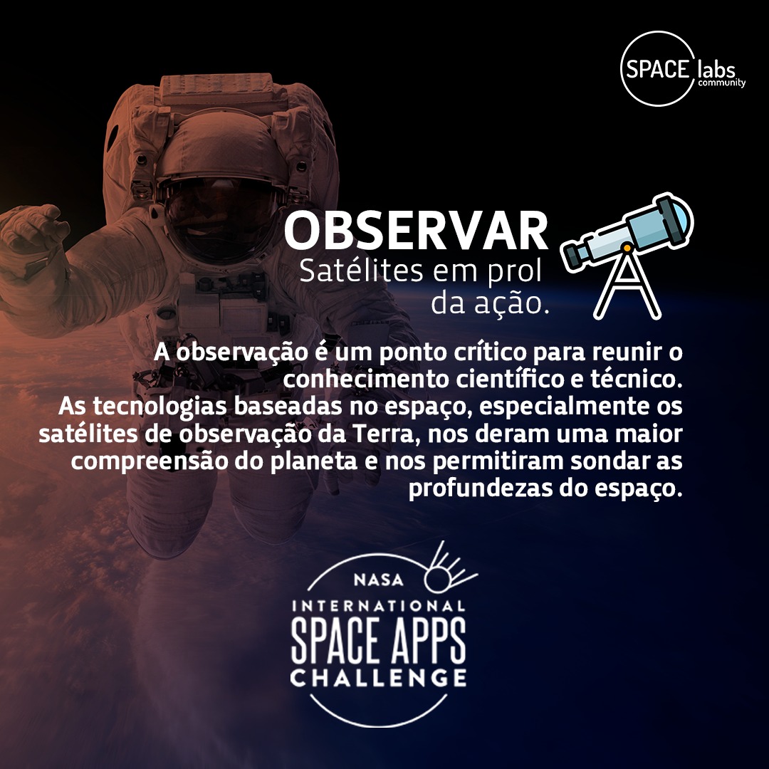 SpaceLabsBrazil's tweet photo. 👩‍🚀 Hey Astronautas! Preparados para conhecerem os desafios da edição de outubro do Hackathon!?

#spacelabs #spaceapps #NASA #ESA #JAXA #hackathon https://t.co/XIHhZ6cMzH