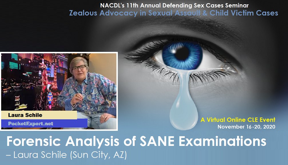 One of the <a href="/theCLEguy/">AKA @TheBlackBerryGuy - Gerald Lippert</a> 's favorite people, the amazing <a href="/schile_laura/">Laura Schile</a> will address "Forensic Analysis of SANE Evidence" during <a href="/NACDL/">NACDL</a>'s VIRTUAL Web Training |  Learn more: nacdl.org/sexcases