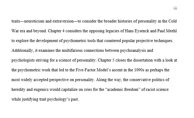 ian_jdavidson's tweet photo. A final version of my dissertation has been accepted! Thanks as always to my many supporters. Attached is the abstract for "Personal Politics: The Rise of Personality Traits in the Century of Eugenics and Psychoanalysis" https://t.co/IsUhI6NStB
