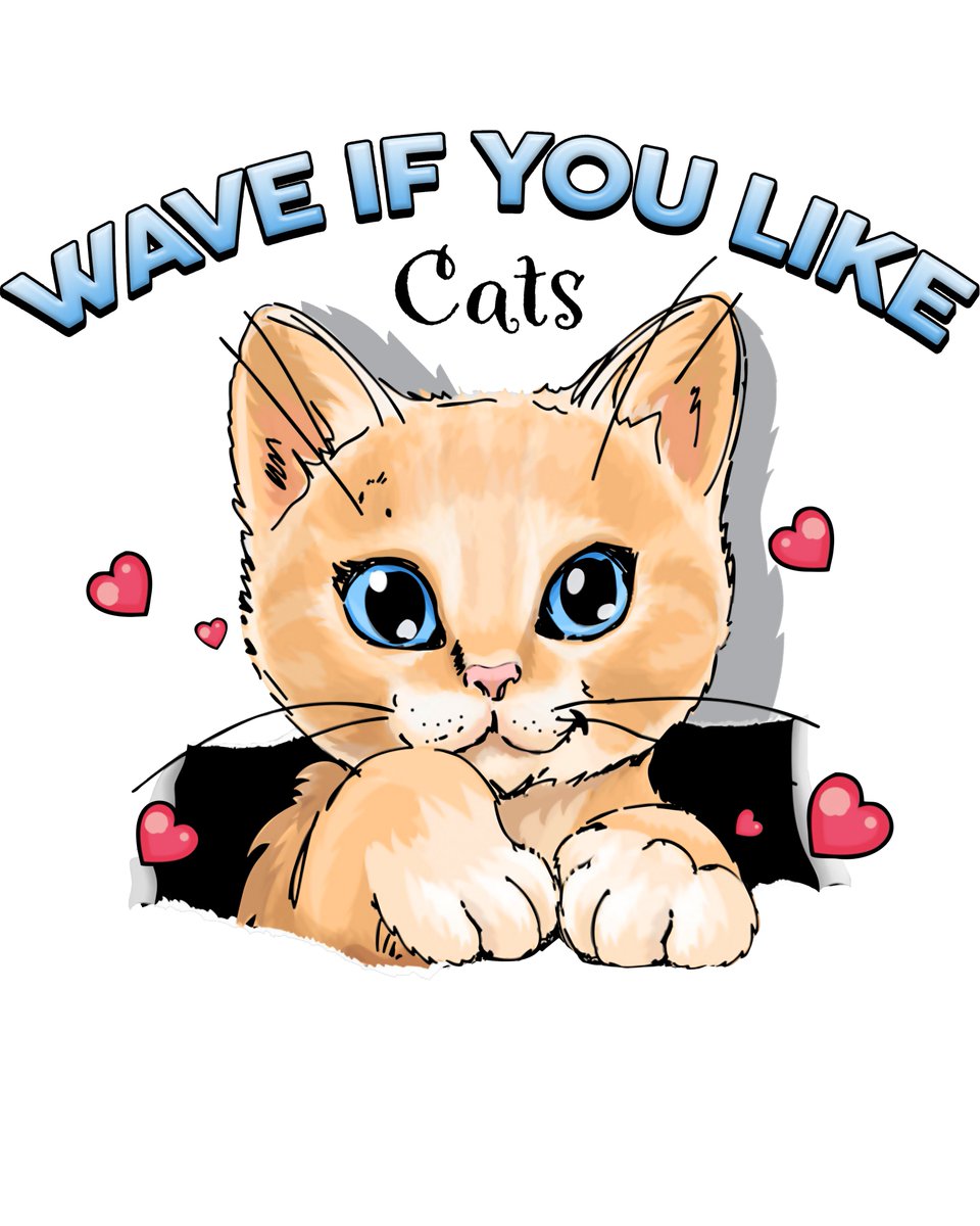 waveifyoulike's tweet photo. Wave if you like cats t-shirt https://t.co/a9EycPGpVw #cats #CatsOfTwitter #CatsOfTheQuarantine https://t.co/ueMT3svaZY
