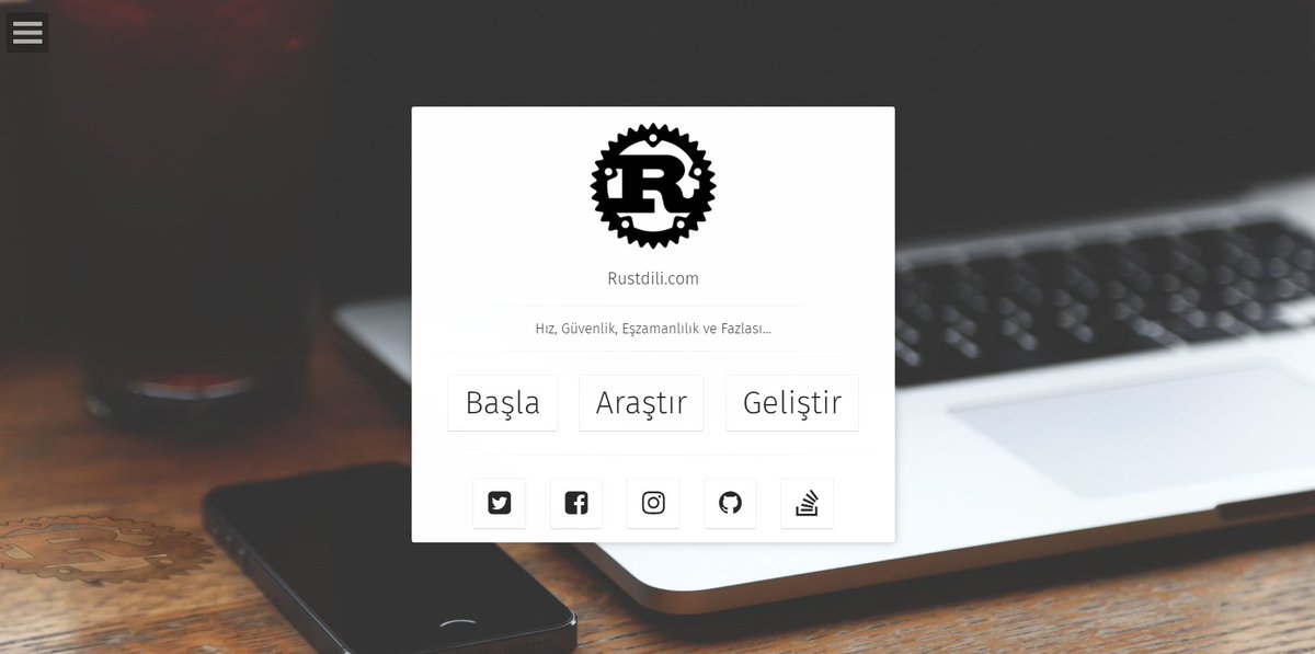 Rustdili's tweet photo. #Rust #Programlama Dilinin #Türkçe kaynaklarına erişimin kolaylaşması, öğrenim ve gelişim araçlarının çeşitlenmesi amacıyla hazırladığımız sitemiz https://t.co/XoSzH45Ael yayın hayatına başladı. #rustlang, #rustprogramlamadili #rustdili https://t.co/u69BNfqwh4