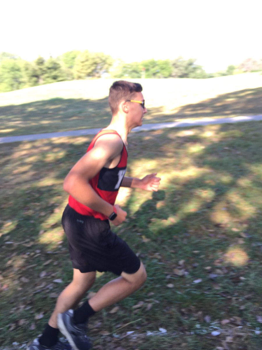 Lucas on his way to a 4th place finish at the Johnson County Central invitational