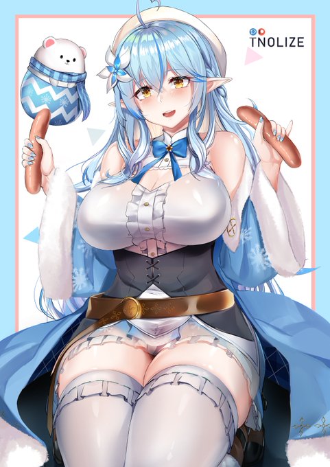 Lamy is playing with the sausage happily. Nothing feel more calming than seeing her happy face.
楽しそうにソーセージで遊んでいるラミィ。嬉しそうな顔を見ていると、何よりも心が落ち着きます。

#らみあ〜と #雪花ラミィ 