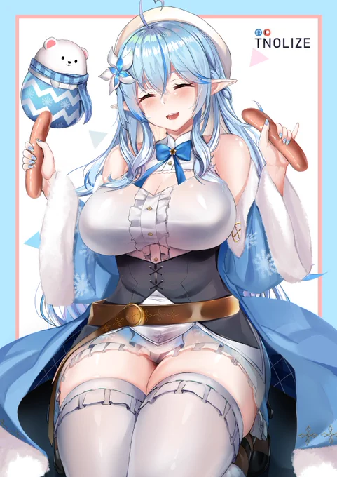 Lamy is playing with the sausage happily. Nothing feel more calming than seeing her happy face.
楽しそうにソーセージで遊んでいるラミィ。嬉しそうな顔を見ていると、何よりも心が落ち着きます。

#らみあ〜と #雪花ラミィ 