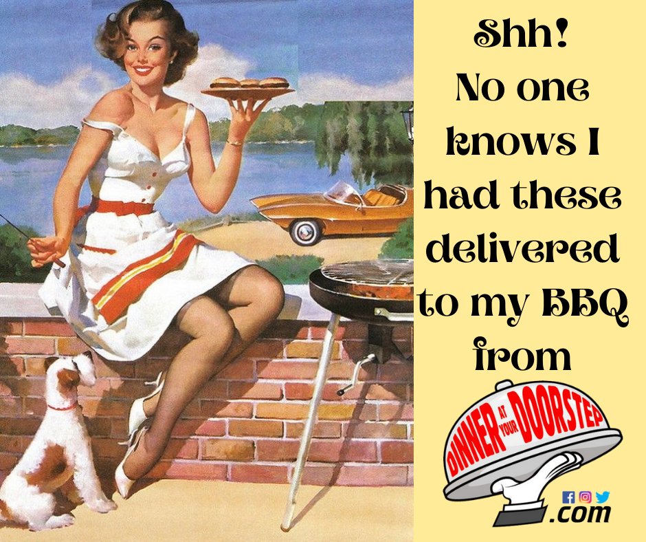 DinnerDoorstep's tweet photo. Hosting a small #BBQ this weekend but your skills on the grill ain't so great? Log on, order burgers, ribs, chicken or more &amp; we'll deliver it FREE all #LaborDayWeekend! Invoke the "Food Delivery/Customer Privledge" and no one has to know!
Cheers!🤫😃
https://t.co/Os0OPeUCad https://t.co/9VYLhQWUtb