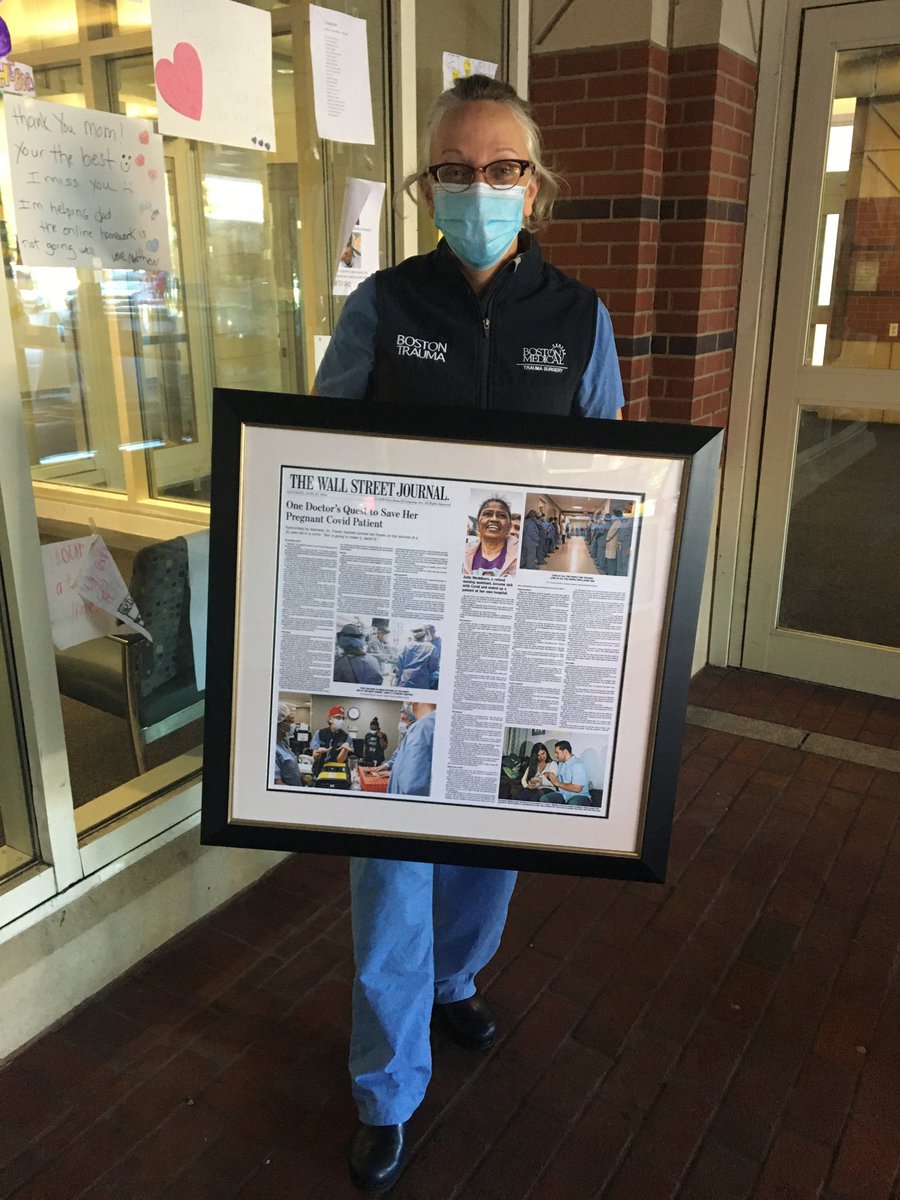 TsengJennifer's tweet photo. Delivering inspiration! ⁦@BMCSurgery⁩ ⁦@TraceyDechert⁩  ⁦@WSJ⁩ cover story highlighting our amazing ⁦@The_BMC⁩ healthcare workers helping patients beat #Covid_19 ⁦@BUMedicine⁩ ⁦@BostonTrauma⁩ https://t.co/aT1rEK8INs