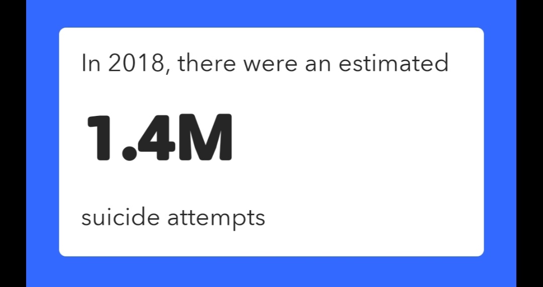 trigger warning // su*cidesu*cide is the 10th leading cause of de*th in america. in the u.s. alone in 2018 there was estimated 1.4 million su*cide attempts. more are happening all over the world. this is serious. their lives matter. your life matters.