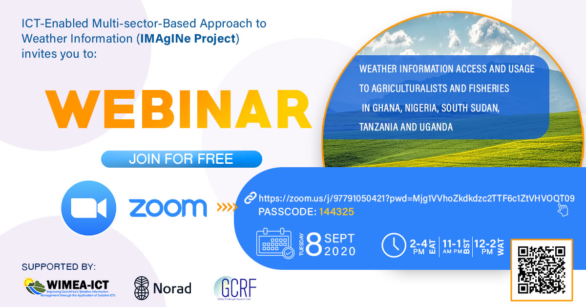 please see below for the exact time and date for the meeting plus the link to the zoom
Time:
2.00 pm - 4.00 pm EAT 
11.00 am -1.00pm BST
12.00 pm - 2.00pm WAT
Meeting link to use for all webinars;
zoom.us/j/97791050421?…
Passcode: 144325