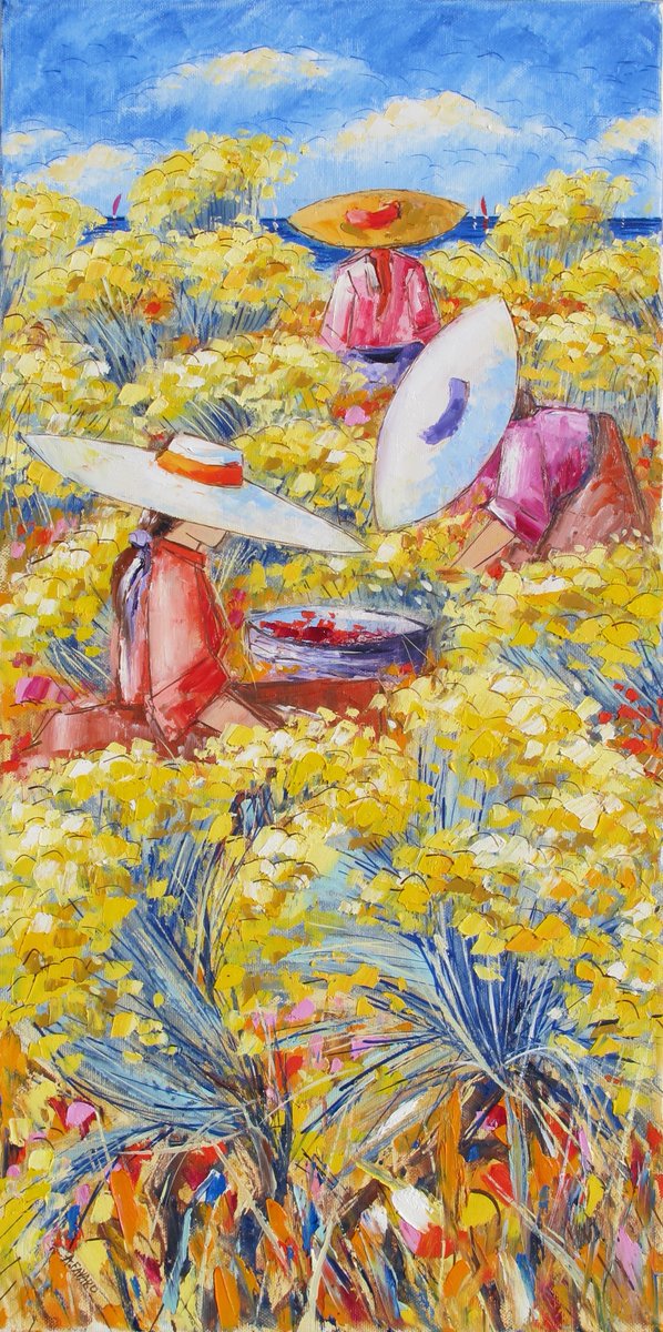 AngeloFavaroart's tweet photo. "Figure, ginestre e marina, olio su tela,
 cm 30x60 https://t.co/HepMsS0aFJ